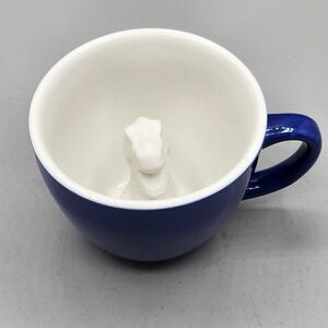 Peek A Boo Creature Cup Dinosaur T Rex 3D Blue Mug Ceramic Novelty